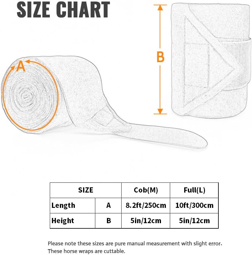 Horse Polo Leg Wraps Soft Fleece Wraps Equestrian Leg Bandage 4-Pack (Cob(8.2ft), Red)