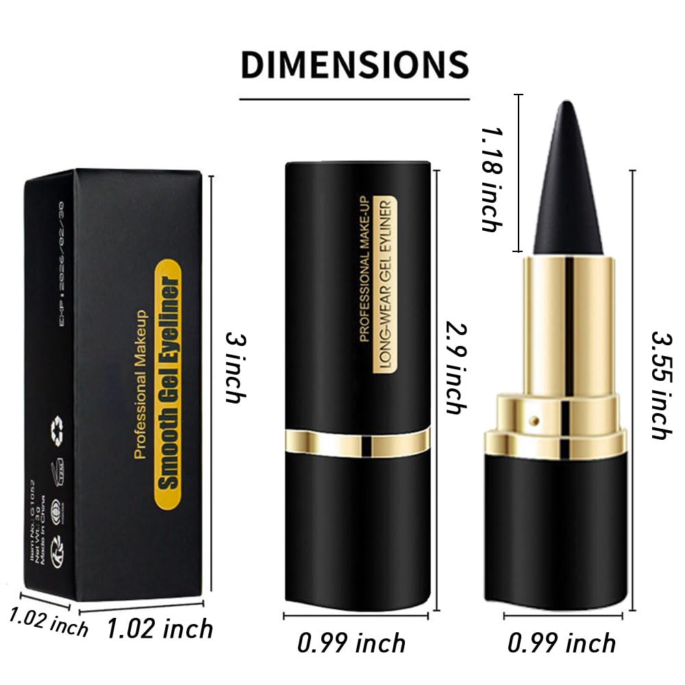 evpct 1Pcs Black Gel Eyeliner Pencil Eye Black Face Paint Stick Makeup Set Waterproof Matte Cream Crayon Eyeliner Pencil Set Cat Eye Liners Eyeshadow Guide delineador de ojos contra el agua