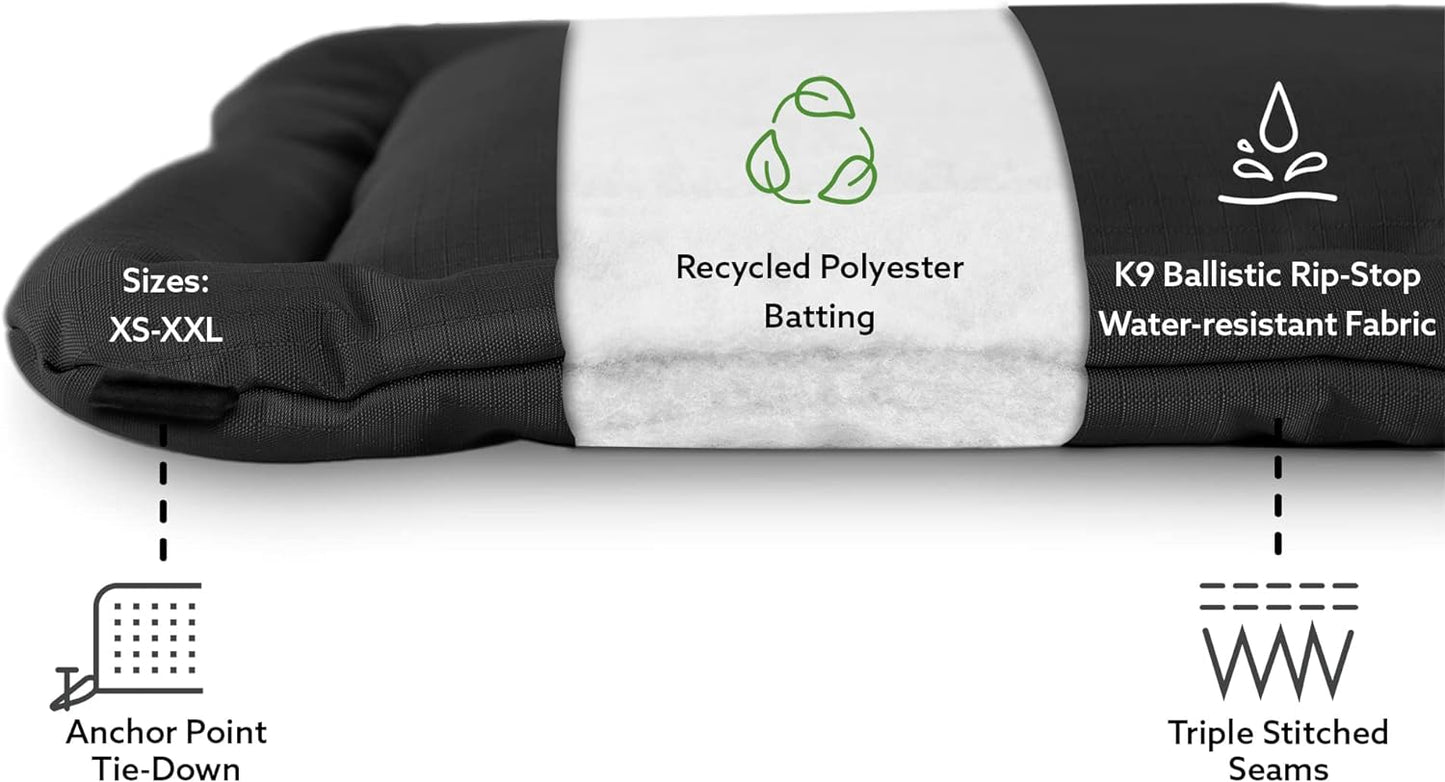 K9 Ballistics Tough Ripstop Dog Crate Pad - Durable & Machine Washable with Non-Skid Bottom and 120-Day Warranty, Fits 42" Wire Crates - Large, Sandstone