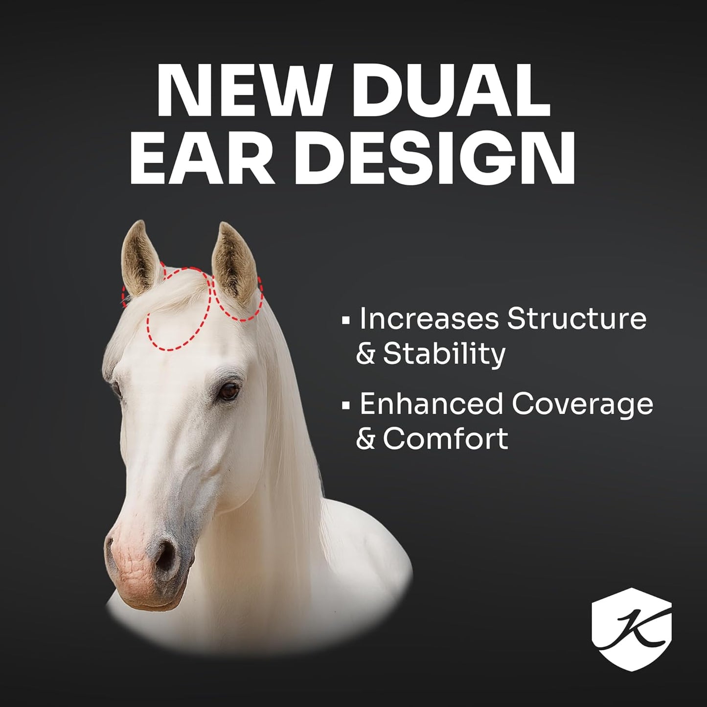 Kensington Fly Mask w/Web Trim Dual Ear Opening & Forelock Freedom Size: L-Avg Color: 165 - Merlot