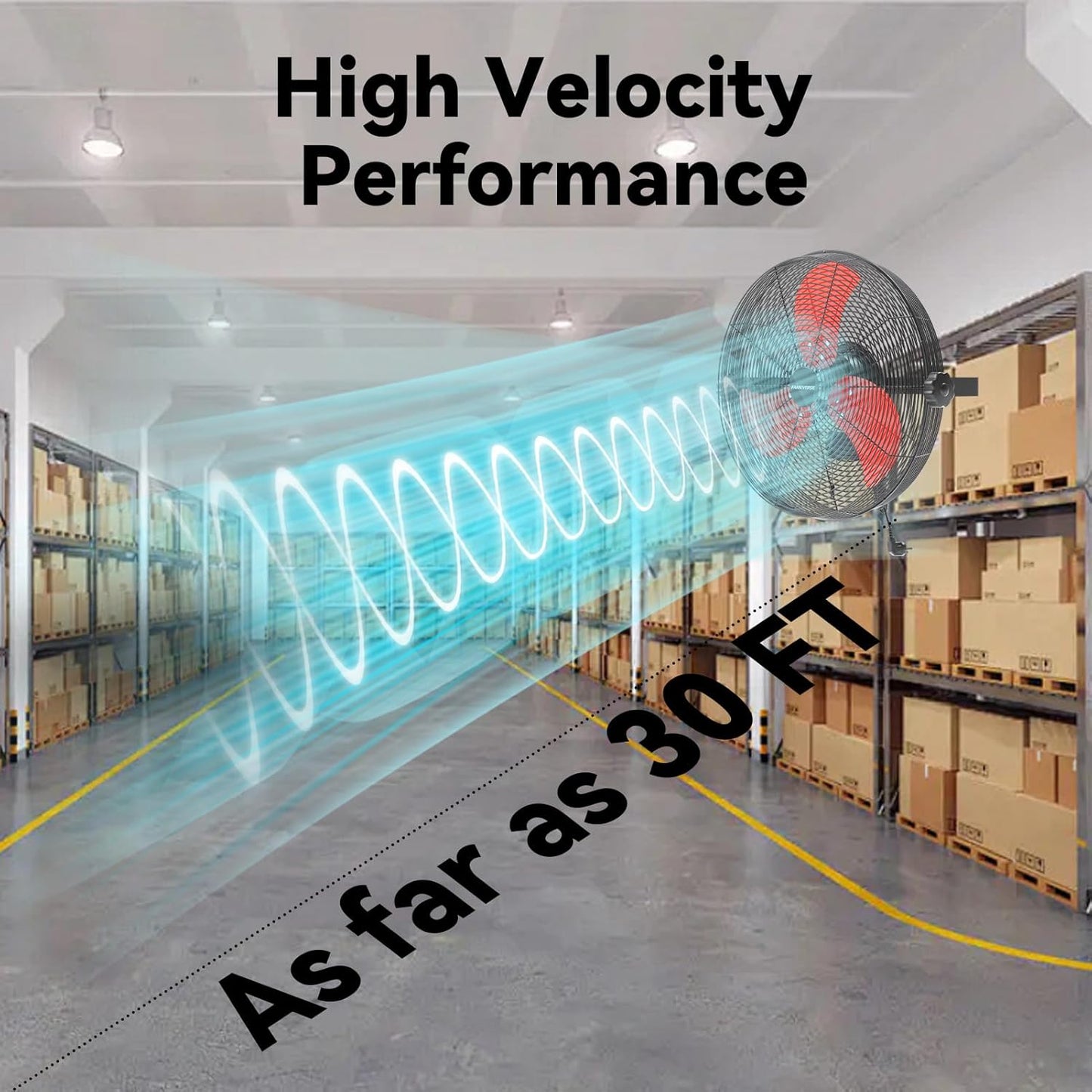 18 Inch Wall Fan Pro Series - 4900 CFM 3 Speed High Velocity Industrial Wall Mount Fans for Commercial, Residential, Warehouse, Covered Patio, Shop, Garage, Barn, Gazebo UL Safety Listed