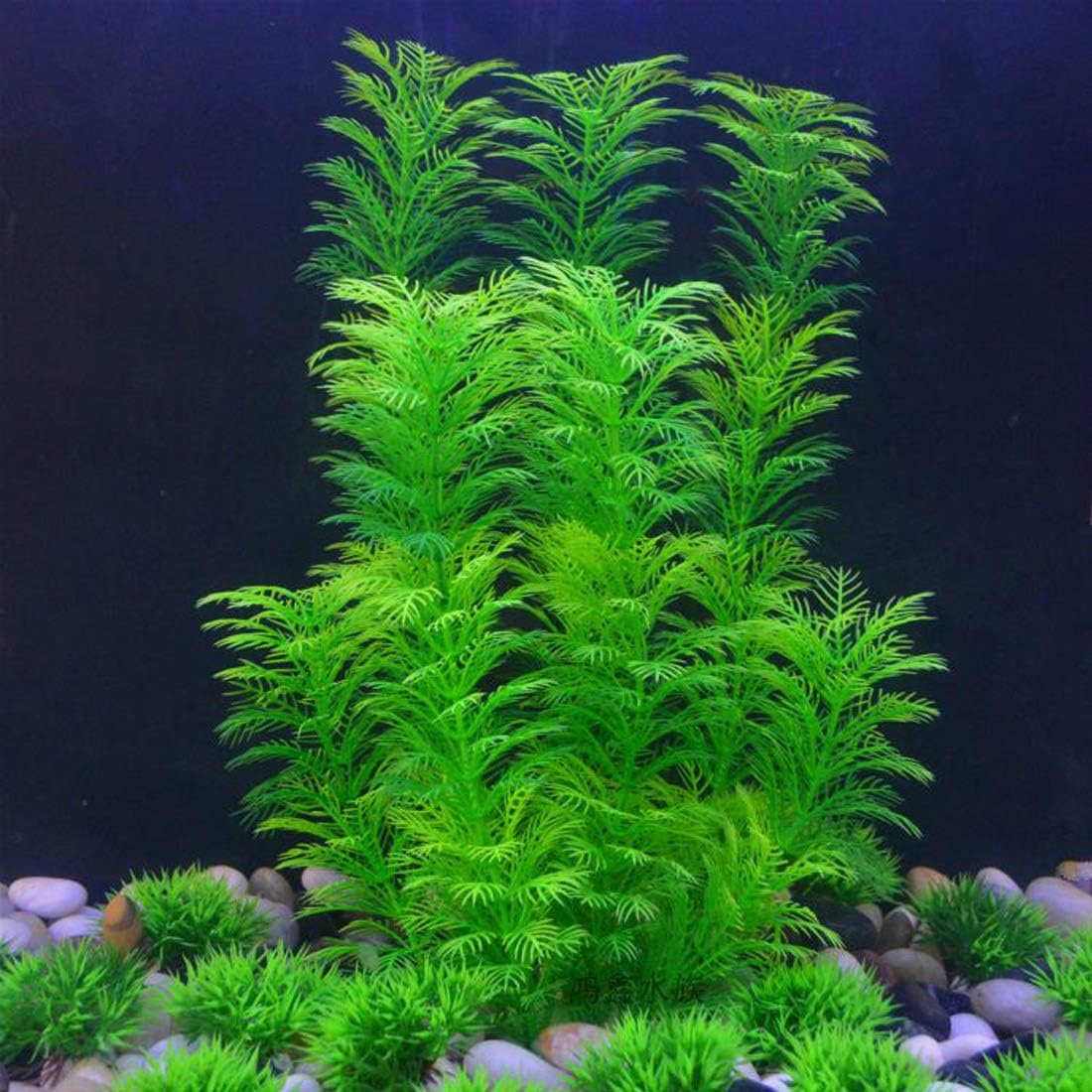Hamiledyi Aquarium Plants Plastic Decor Fish Tank Green Decorations Plants Ornament Safe for All Fish,Extra Large 23-inch Tall, 2 Pack(Green Style A)