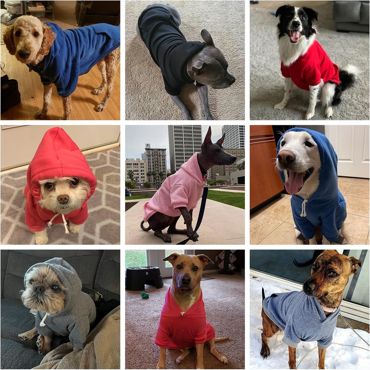 KOOLTAIL Basic Dog Hoodie - Soft and Warm Dog Hoodie Sweater with Leash Hole and Pocket, Dog Winter Coat, Cold Weather Clothes Sweatshirt for Small Medium Large Dogs Puppy Cat Boys Girls Black L