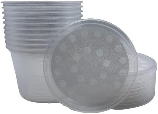 16 oz Deli Cup and Fabric Vented Insect Feeder lids by Snout & Shell - Pack of 10 Cups and lids
