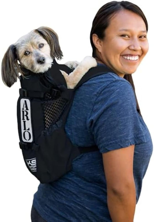 K9 Sport Sack Air 2 - X-Small, Jet Black - Ideal for Dogs with 9-12” Back Length - Durable, Breathable Backpack-Style Carrier - Perfect for Walks, Short Hikes & Public Transportation