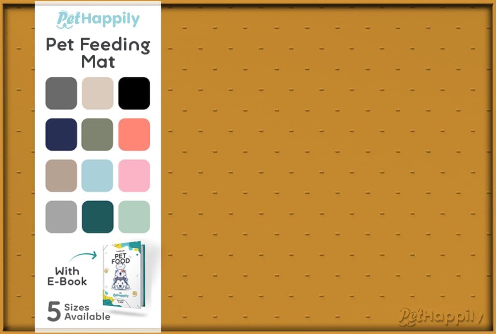 Dog Food Mat - 24x15 Raised Edges Dogs Mat for Food and Water Prevent Spill, Waterproof Cat Food Mats Protect Floors, Easy Clean Dog Bowl Mats for Food and Water, Silicone Pet Feeding Placemats