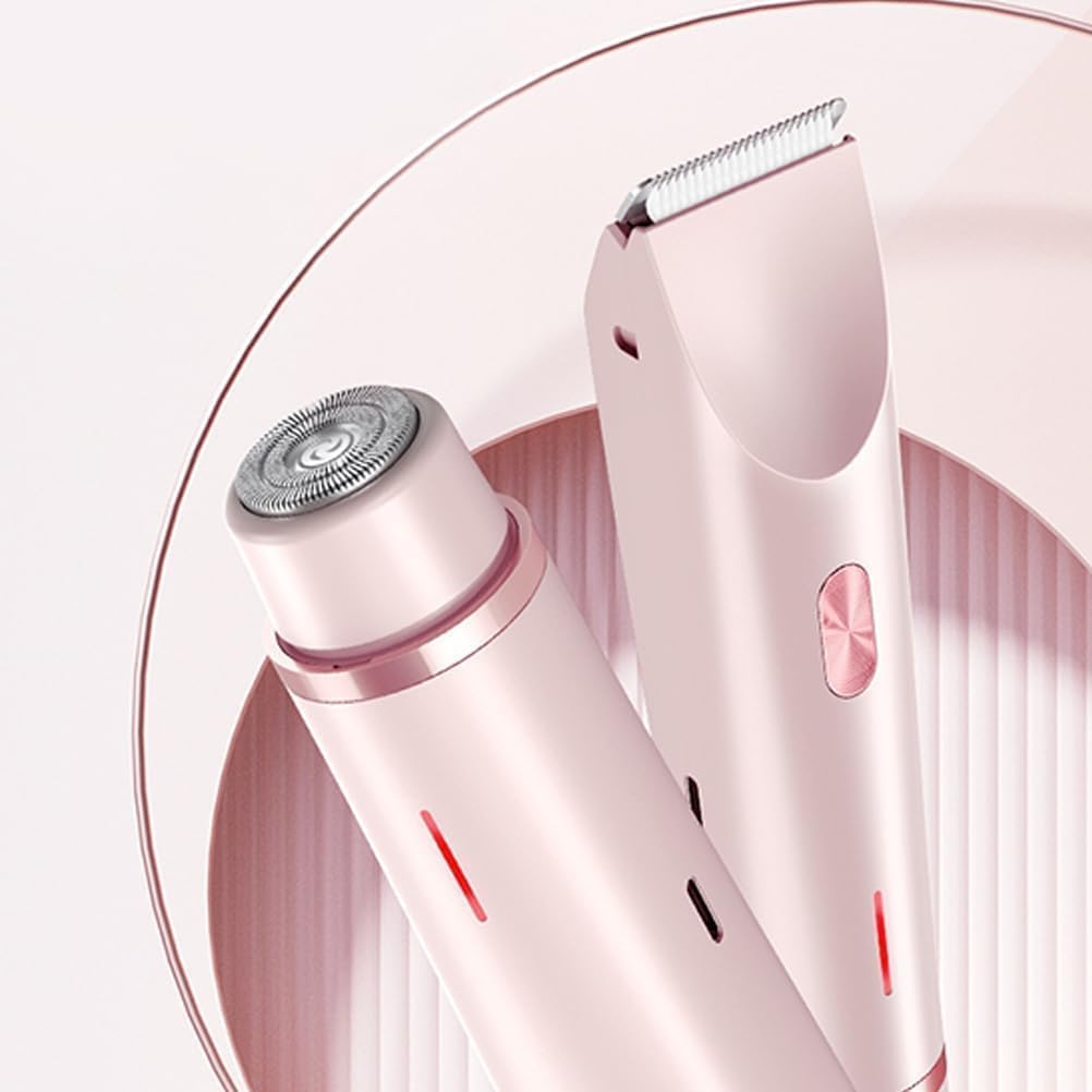 Bikini Trimmer for Women 2025 Upgrade Dual Head Shaver Women Ceramic Blades 2-in-1 Women's Body Shaver Electric Razor 90min Cordless Runtime Waterproof Travel Grooming Kit (Purple)