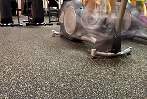 American Floor Mats 1/4in (7mm) Thick Solid Black 4' x 50' Heavy Duty Rubber Rolls, Protective Exercise Mats, Home Gym Rubber Flooring