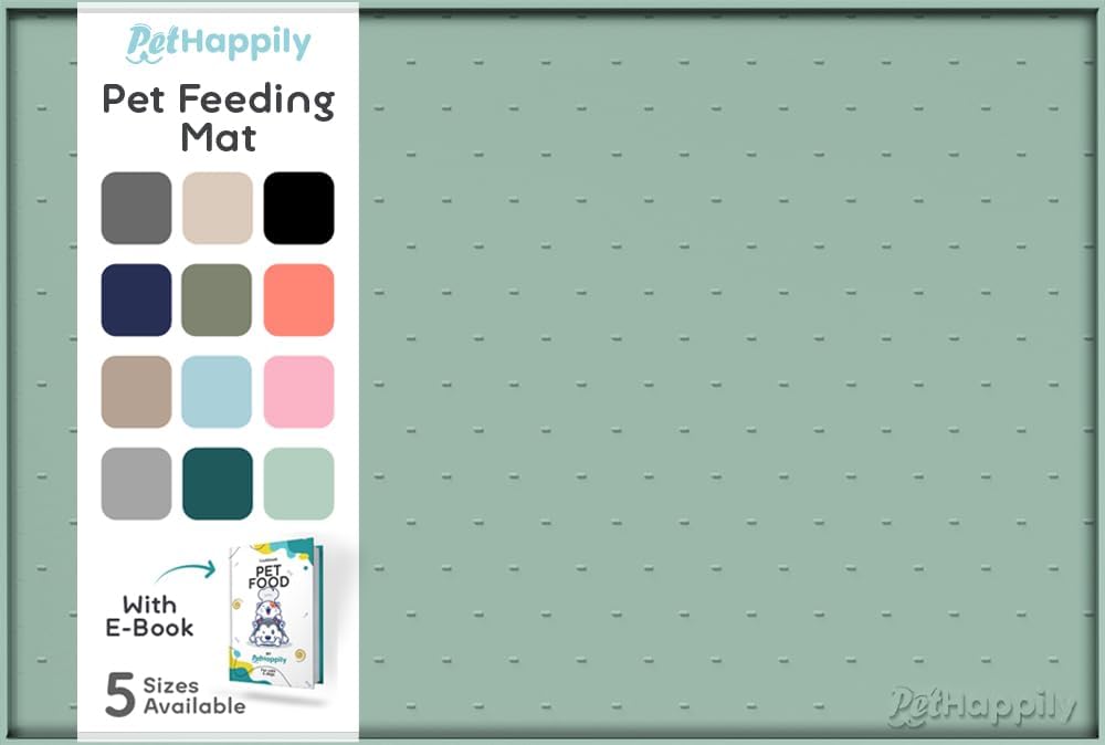 Dog Food Mat - 24x15 Raised Edges Dogs Mat for Food and Water Prevent Spill, Waterproof Cat Food Mats Protect Floors, Easy Clean Dog Bowl Mats for Food and Water, Silicone Pet Feeding Placemats