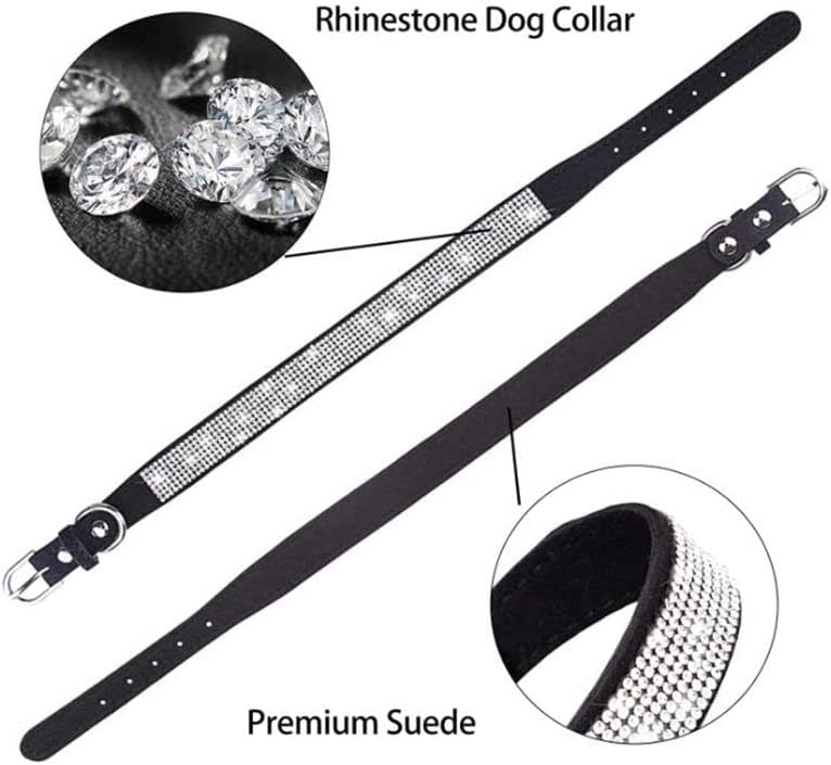 Rhinestone Dog Collar for Small Dogs, Bling Diamond Fancy Crystal Glitter Pretty Jewel Pet Puppy Collars for XXS XS Small Medium Large Breed Girl Dogs Female Cats Kitten, Teal L