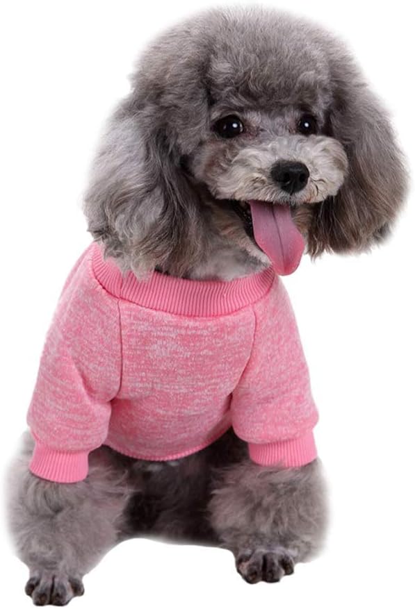 Jecikelon Dog Clothes Dogs Sweater Soft Puppies Clothing Winter Puppy Sweaters Warm Outfit for Dogs Small XXS XS Cat Apparel (Pink, XS)