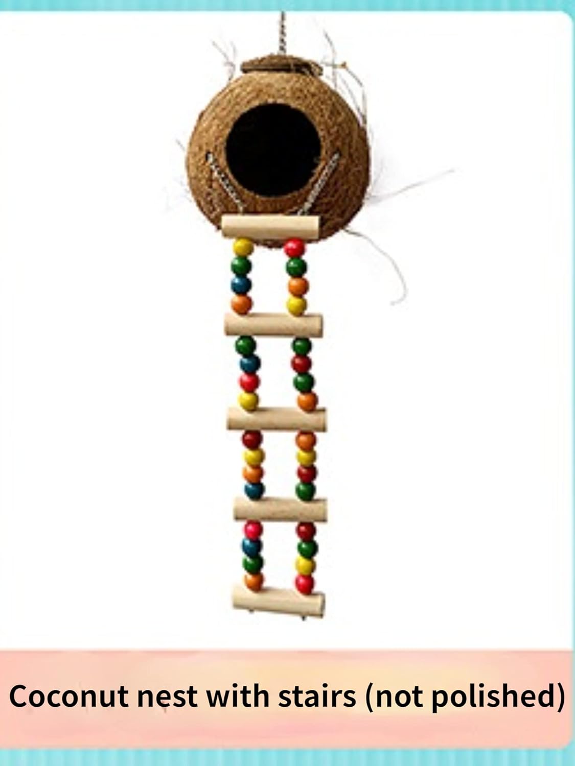 Bird Spiral Rope Perch, Hemp Rope Swing Perch, Cage Stand Pole Accessory, Standing Climbing Toy for Parrot, Parakeet, Budgies, Lovebirds, Cockatiels (Large, Yellow, Cotton, Iron)