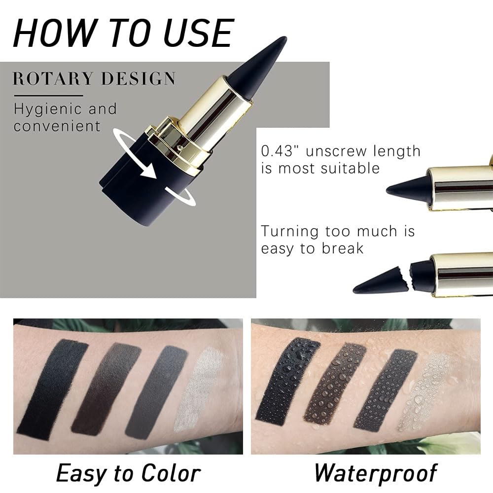 evpct 1Pcs Black Gel Eyeliner Pencil Eye Black Face Paint Stick Makeup Set Waterproof Matte Cream Crayon Eyeliner Pencil Set Cat Eye Liners Eyeshadow Guide delineador de ojos contra el agua