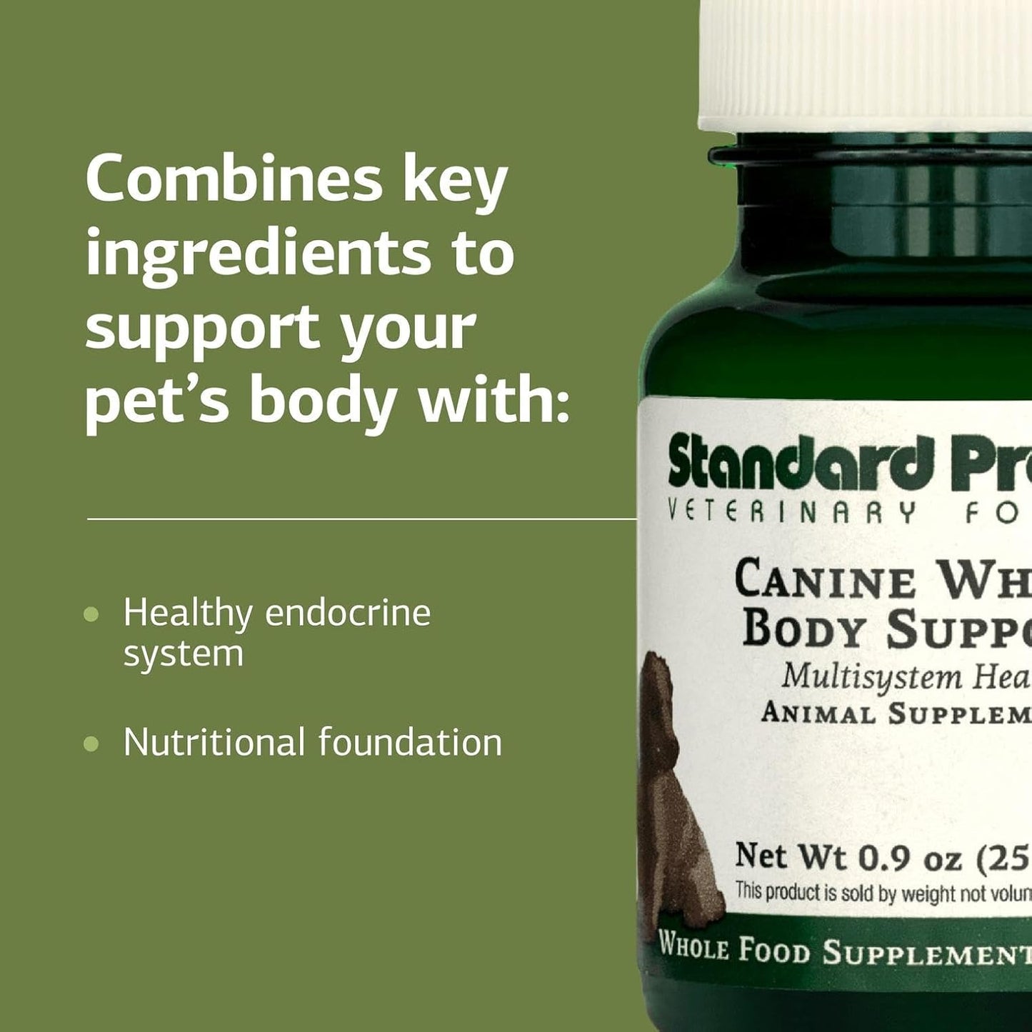 Standard Process Inc. Canine Whole Body Support - Multisystem Support Supplement for Canines - Nutritional Powder for Daily Health Maintenance - Multisystem Supplement Formula - 25 g