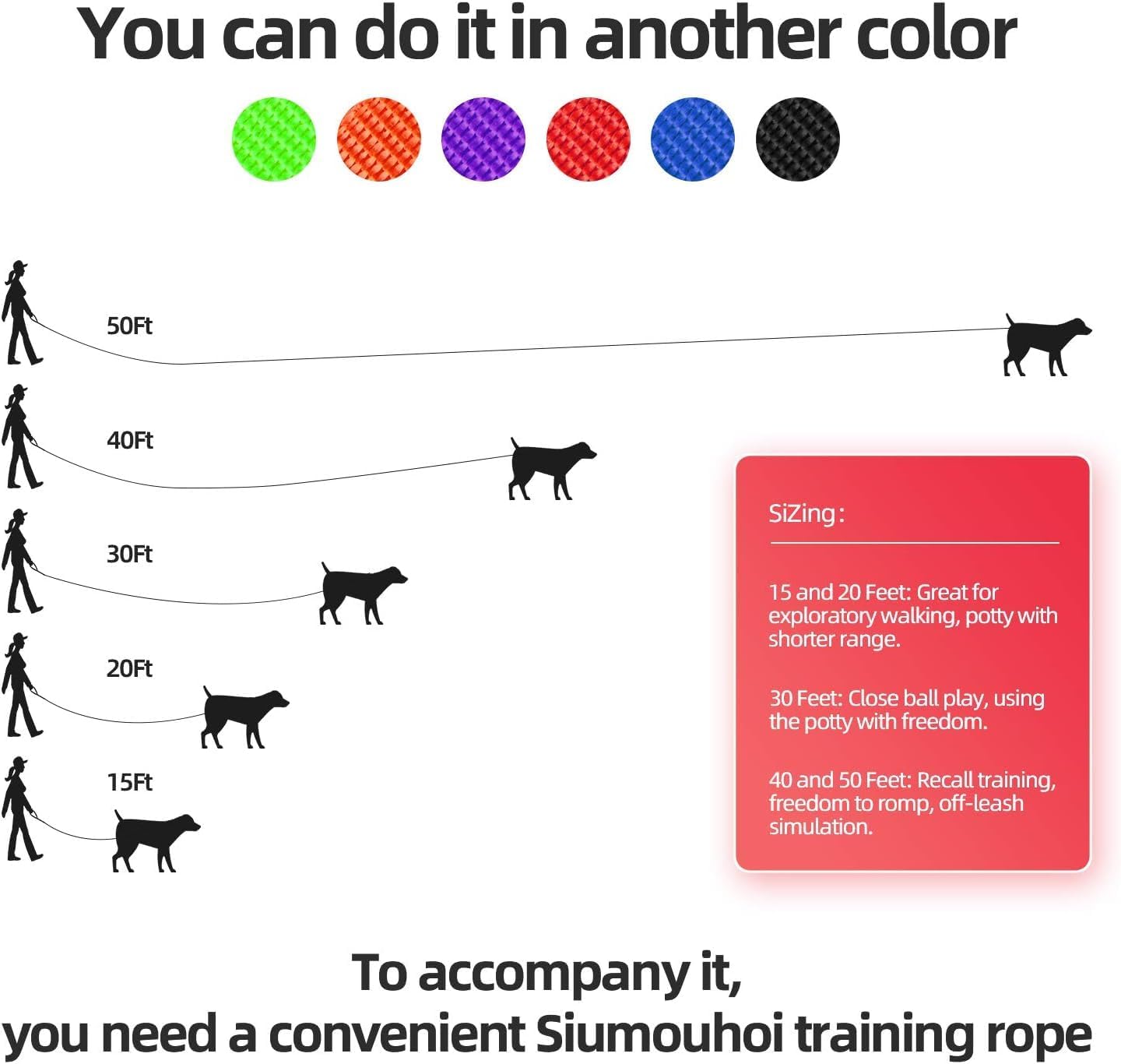 Dog/Puppy Obedience Recall Training Agility Lead - 15ft 20ft 30ft 40ft 50ft Training Leash - Great for Play, Camping, or Backyard (Brown, 15 Feet)