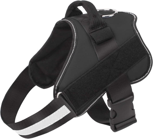 Bolux Dog Harness, No-Pull Reflective Dog Vest, Breathable Adjustable Pet Harness with Handle for Outdoor Walking - No More Pulling, Tugging or Choking (Black, XL)
