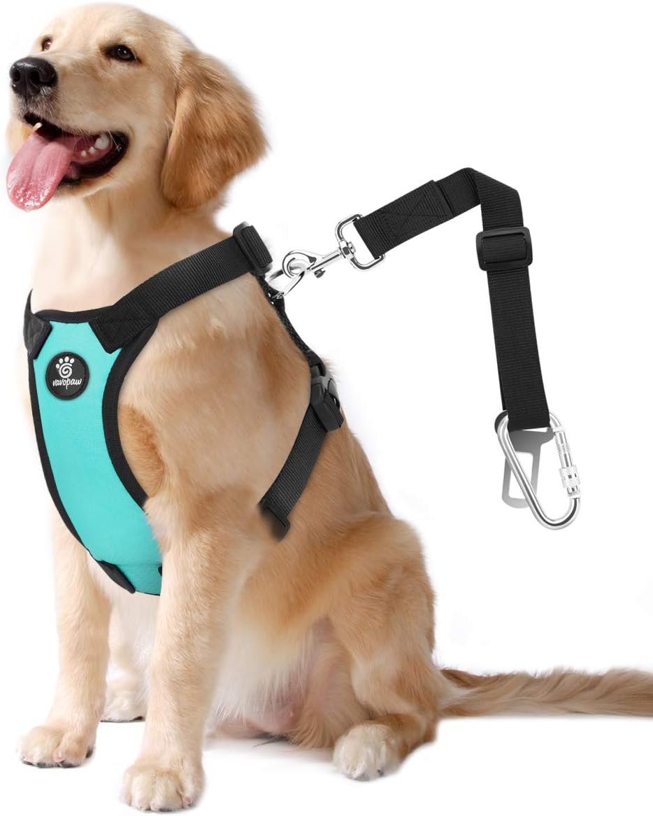 Dog Seat Belt, Safety Vest Dog Car Harness with Adjustable Buckle Dog Seat Belt for Vehicle Nylon Pet Safety Seat Belts Heavy Duty(XL, Blue)