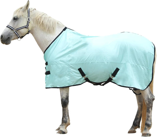 Horse Fly Sheet, Standard Neck Comfy Mesh Fly Sheet for Horses, Equine Summer Sheets UV-Protective Green 81