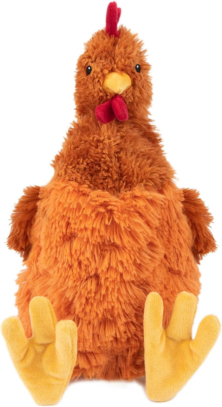 Best Pet Supplies Interactive Squeaky Dog Chew Toy, Ideal Dog Toys for Chewers, Small, Medium & Large Dogs, and Fetch Lovers - Crinkle Chicken (Brown), Large