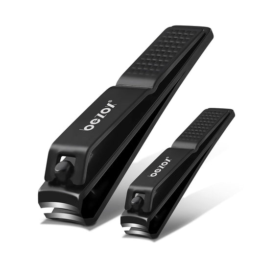 BEZOX Toe Nail Clippers Set of 2 - Stainless Steel Toenails Clippers for Thick Nails for Seniors, Fingernails Clipper for Men and Women - Sharp Nail Cutters and Nail Trimmers