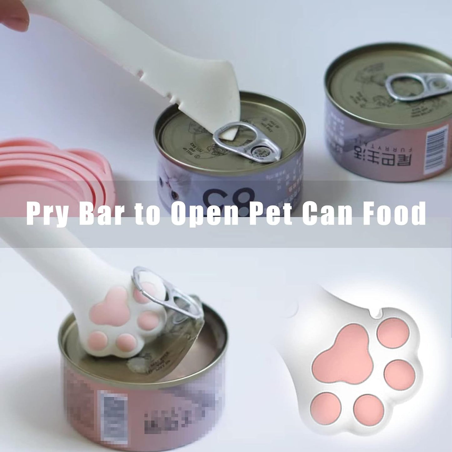 Meow&Woof Cat Food Can Lid and Spoon, BPA Free Silicone Cover for Animal Wet Food Storage, Reusable Topper for 3/5 /5.1/5.5/12/ 13 oz Cans Refrigerator Fresh Wash Machine Apply （2Pack）