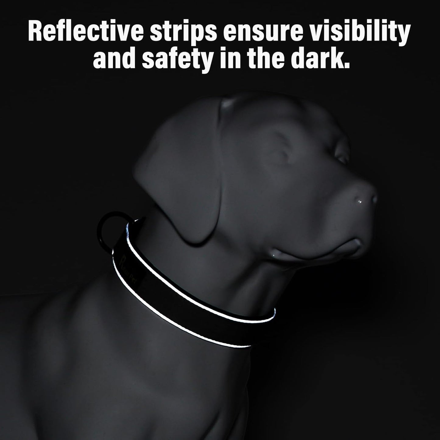 Plutus Pet Tactical Dog Collar, Reflective, Adjustable Heavy Duty Dog Collar, Soft Padded and Comfortable, for Small Medium and Large Dogs (Gray, L)