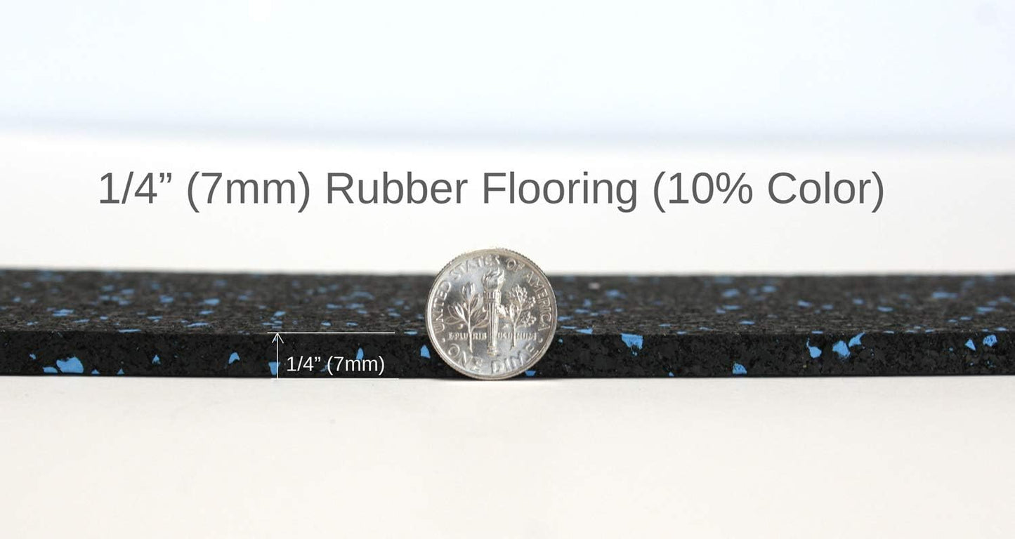 American Floor Mats 1/4in (7mm) Thick 10% Red 4' x 35' Heavy Duty Rubber Rolls, Protective Exercise Mats, Home Gym Rubber Flooring