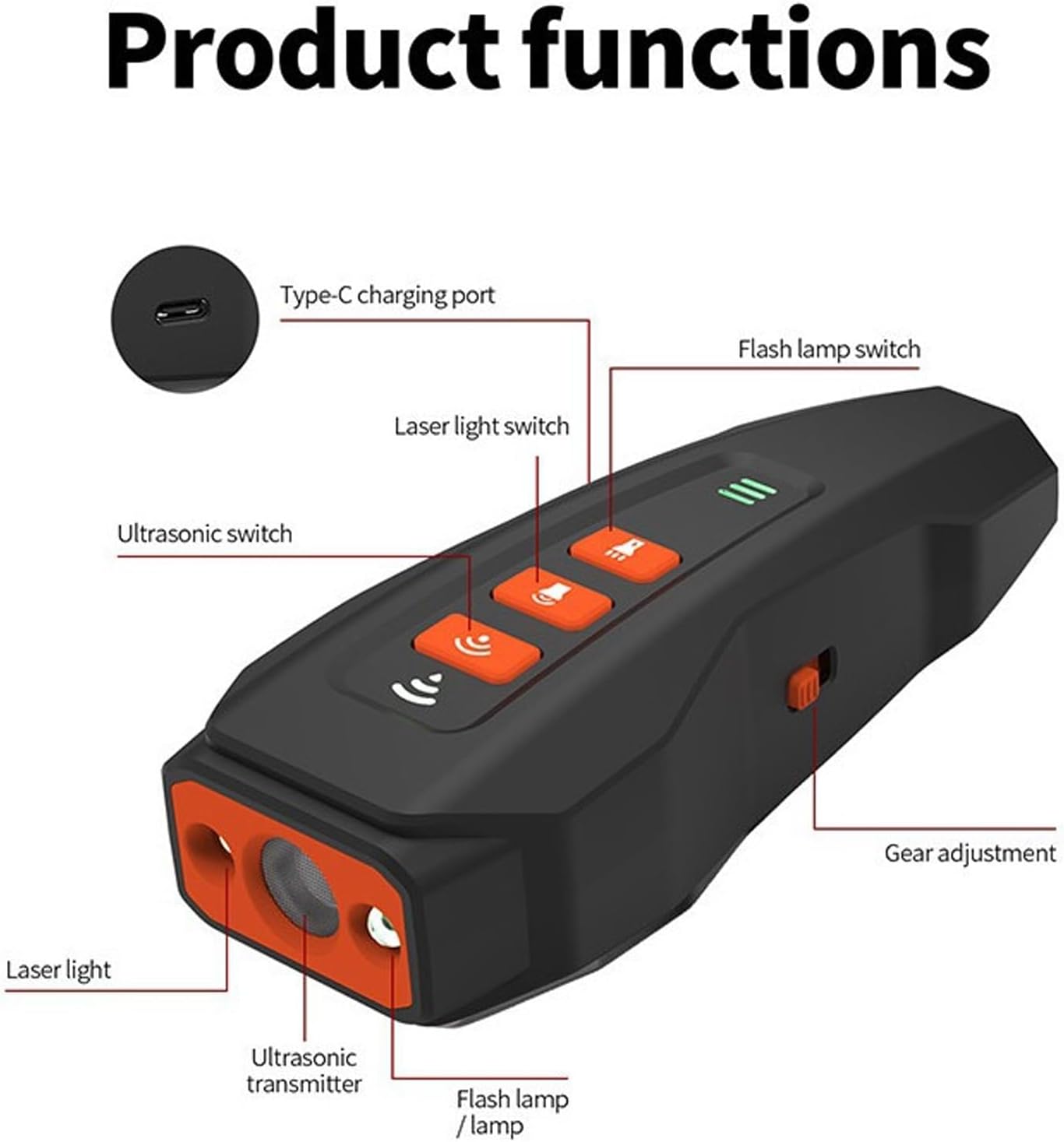 No Bark Ultra, Nobark Ultra Dog Bark Deterrent Device - Long Range Ultrasonic Anti Barking Device for Indoor & Outdoor, Stop Puppy from Crying at Night, Rechargeable Bark Shield for Dogs (Black +Gray)