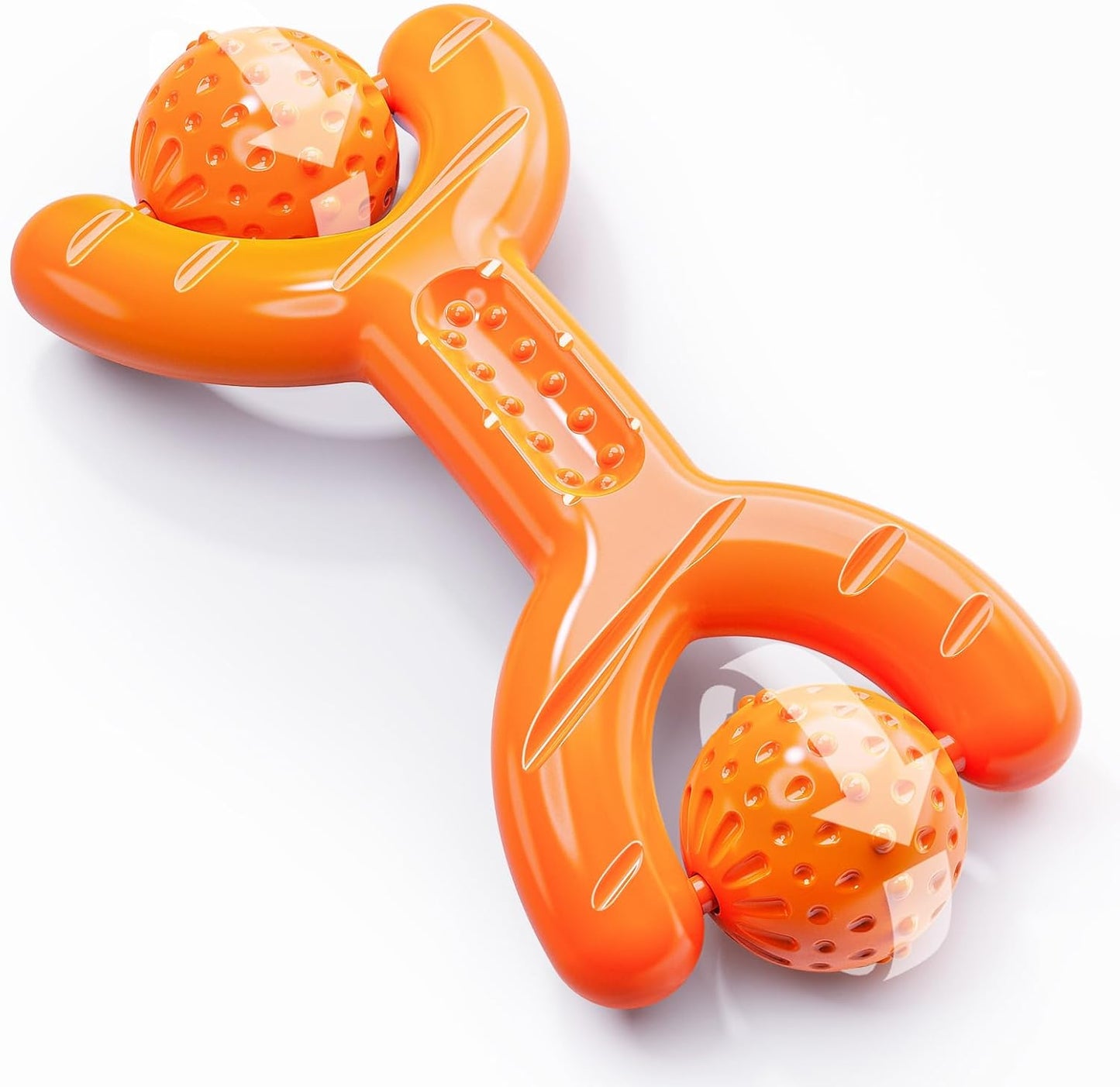 Indestructible Dog Toys for Aggressive Chewers - Heavy Duty Chew Proof Durable Toy for Large Breed Dogs, Interactive Tough Nylon Bone for Boredom Relief & Mental Stimulation,Orange
