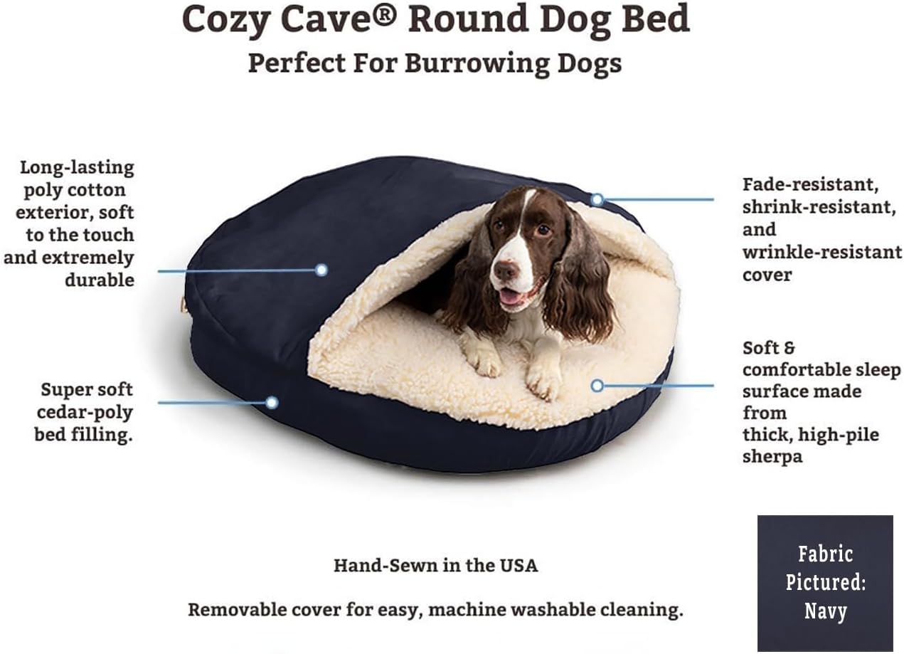 Snoozer Classic Poly-Cotton Cozy Cave Pet Bed, Extra Large, Khaki