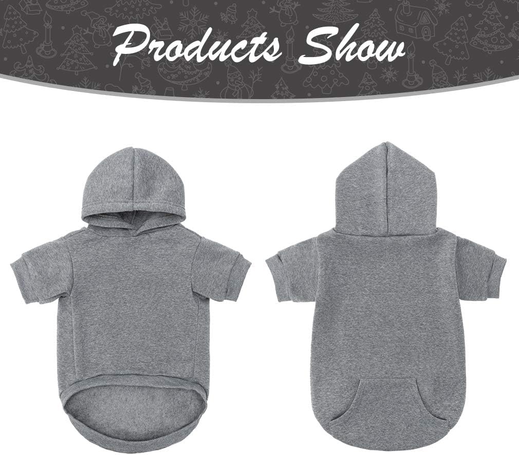 KOOLTAIL Basic Dog Hoodie - Soft and Warm Dog Hoodie Sweater with Leash Hole and Pocket, Dog Winter Coat, Cold Weather Clothes Sweatshirt for Small Medium Large Dogs Puppy Cat Boys Girls Grey XXL