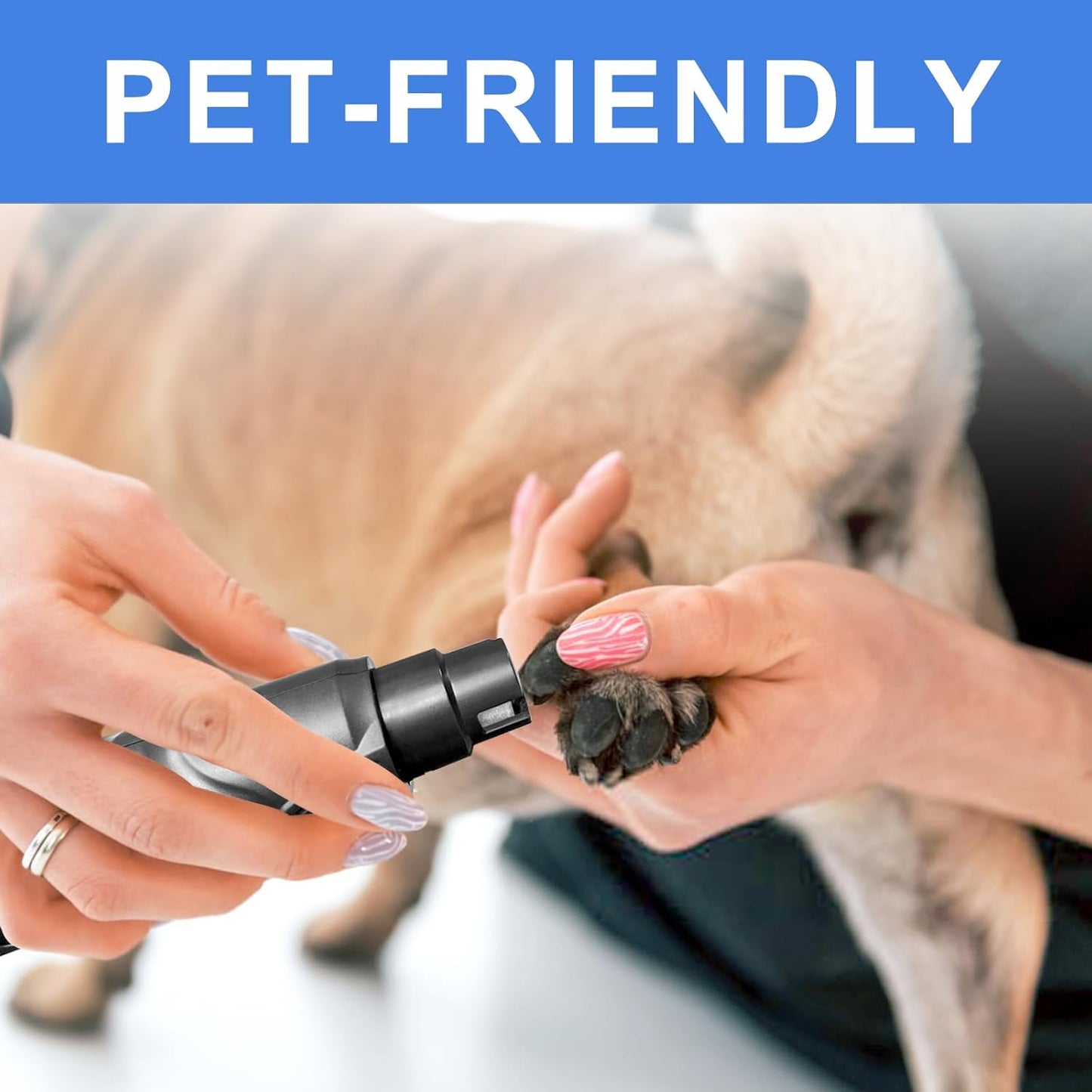 2-Speed LED Dog Nail Grinder,Professional Electric Pet Nail Trimmer with Quiet Motor, Painless Paws Grooming & Smoothing for Small/Medium/Large Dogs and Cats (Black)