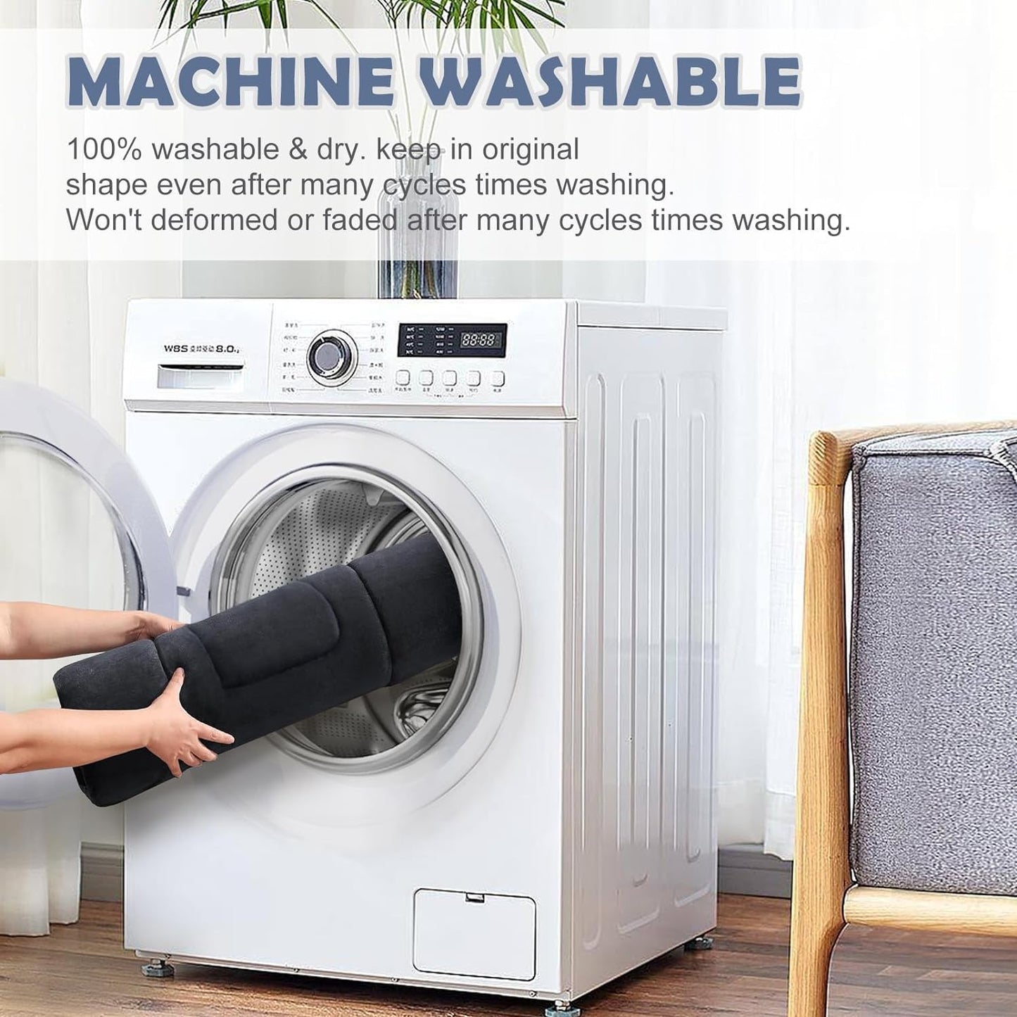 JoicyCo Soft Dog Crate Bed Pad Mat, 42 in Non-Slip Bottom Washable for Large Dogs, Pet Mattress Kennel Pad, Dark Gray