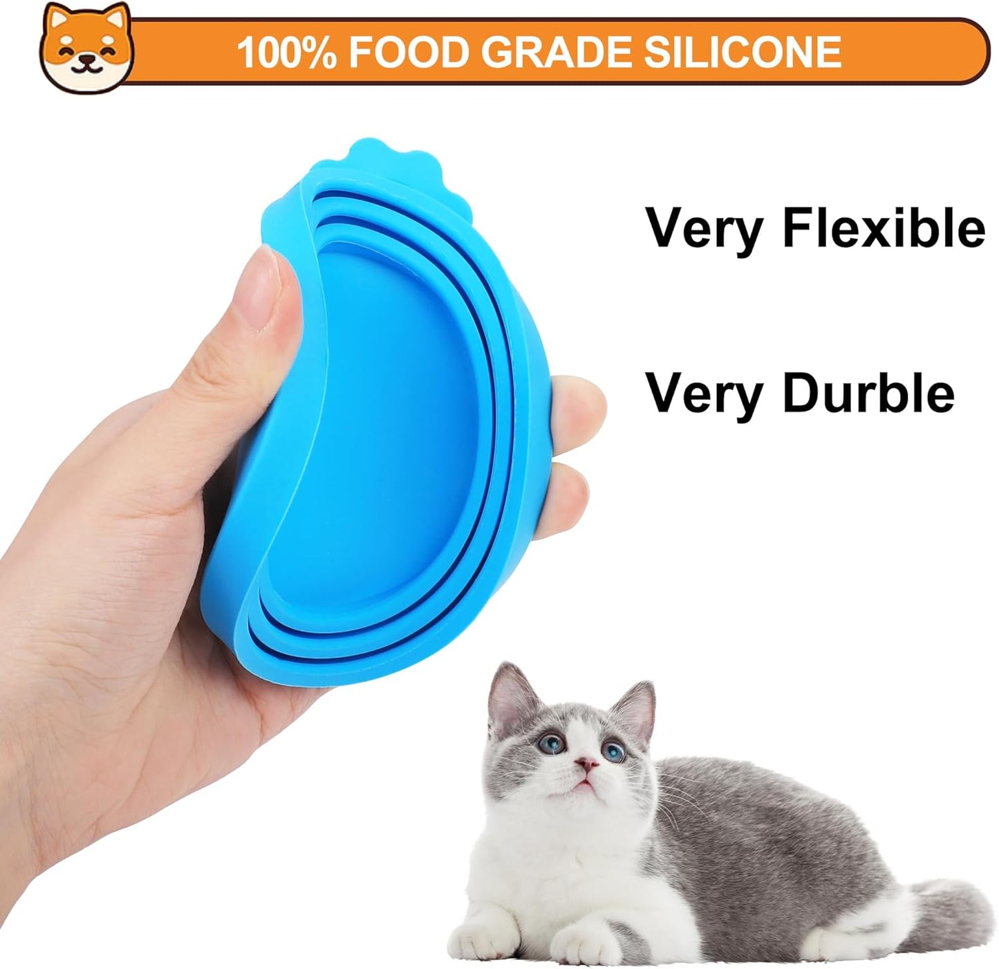 3 Pack Pet Food Can Covers, Silicone Universal Can Lids for Dog & Cat Food, BPA Free, One Fit Most Standard Size Can Lids Top Blue/Green/Yellow