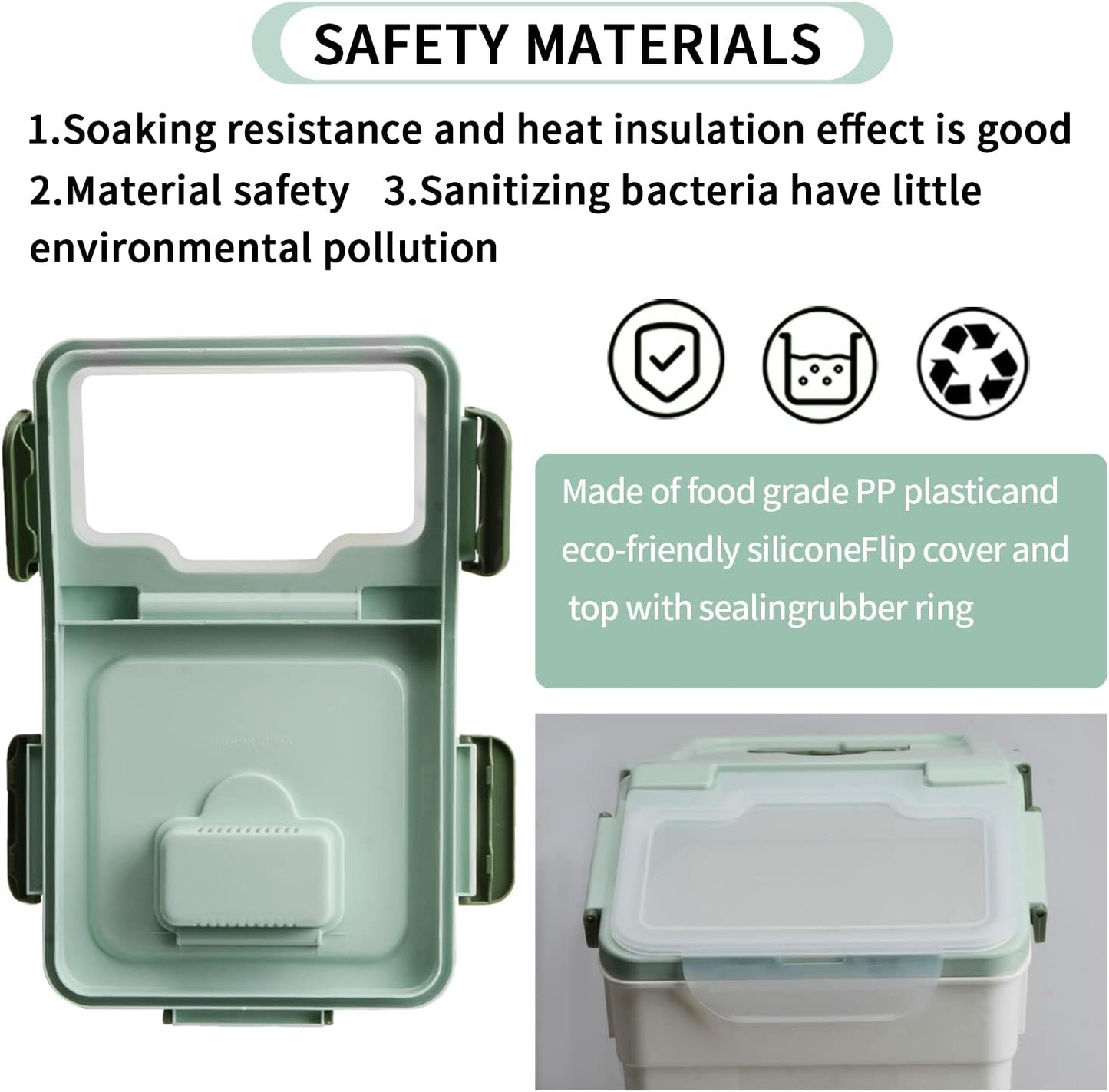 AnRui Dog Food Storage Container with Scoop, Large Airtight Plastic Pet Dog Cat Dry Food Bin, Cereal Grain Organizer Box for Rice, Flour, Snack, Baking Supplies, Kitchen Pantry, 20lb, Green