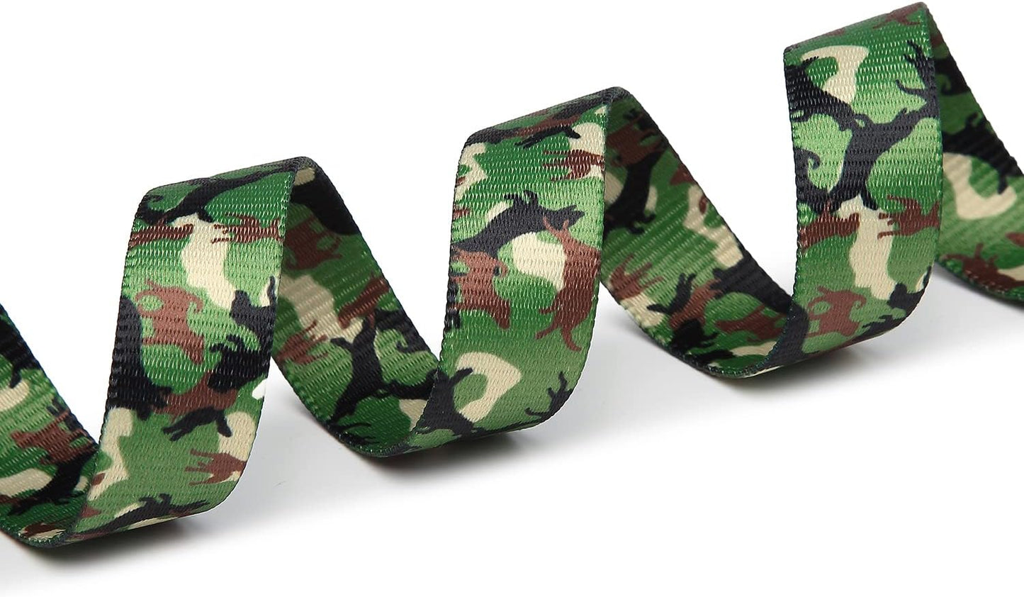 Mercano Adjustable Dog Collar - Special Design Patterns, Soft Nylon Comfortable Durable Pet Collar for Small Medium Large Dogs (S, Dog Camouflage Green)