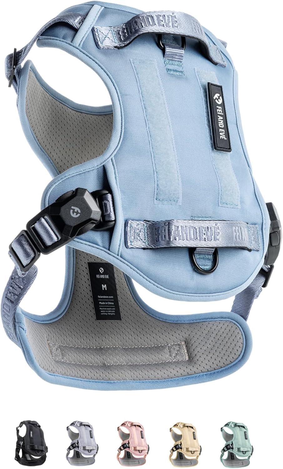 2025 New Edition, Fei & Eve MagEase Dog Harness - 3-Second Magnetic Buckles | 3-Point No-Pull Control | Heavy-Duty 900D Nylon | Dual Safety Handles | Breathable Mesh | Adjustable Fit |Small, Blue