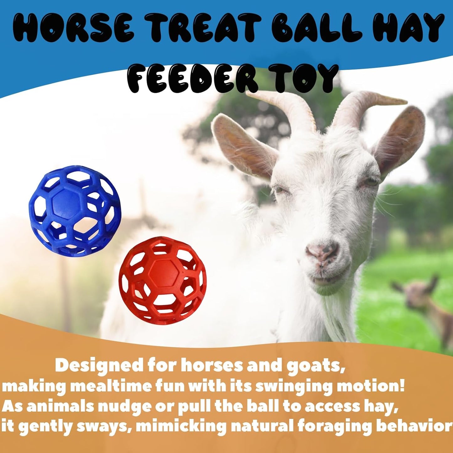2 Pcs Novelty Hay Ball for Horses to Play with and Relieve Stress, Bright Color Hay Balls for Goats to Avoid Boredom