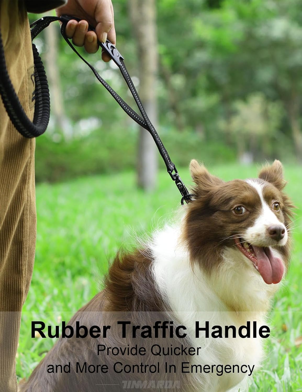 Heavy Duty Dog Leash, 4-6FT Shock Absorbing Dog Leashes with Traffic Handle and Comfortable Padded Handles, Advanced Easy Metal Clip, No Pull Reflective Leash for Medium Large Dogs That Pull (Black)