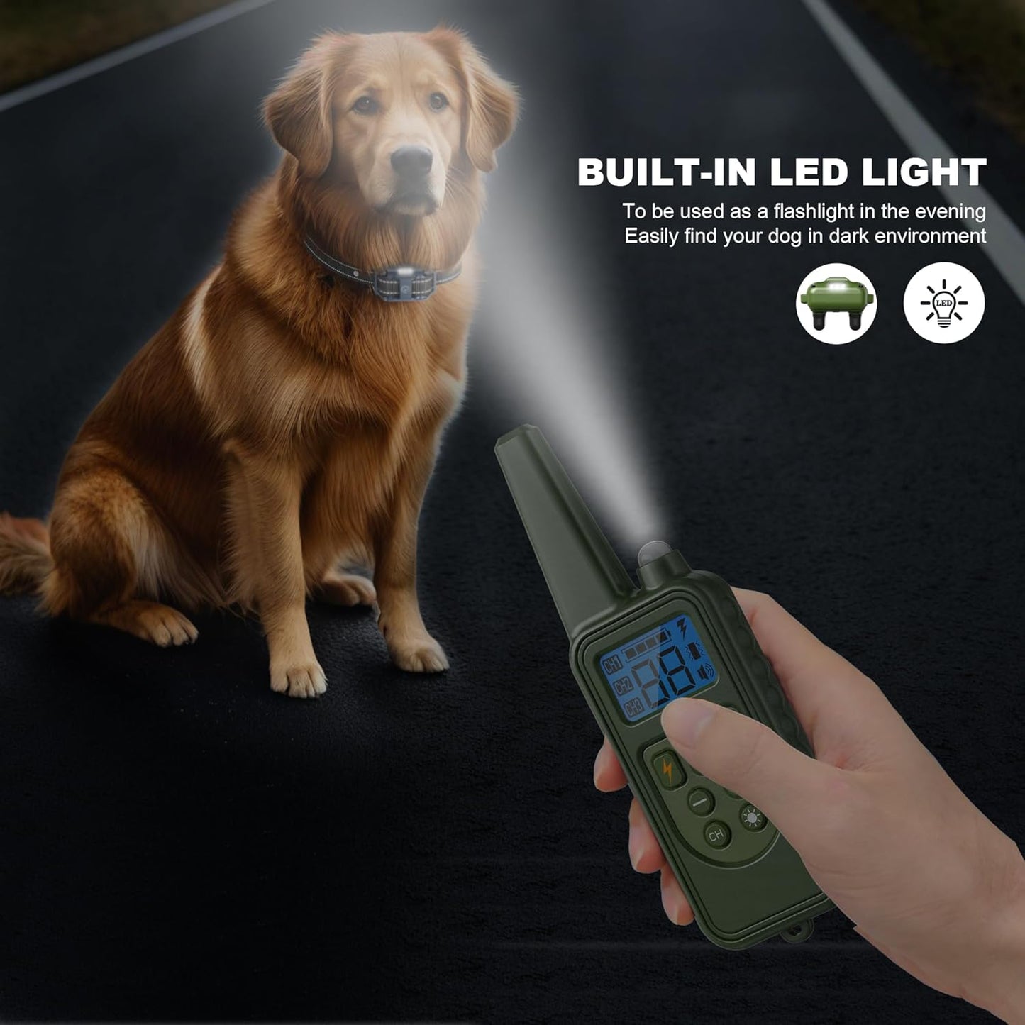 Dog Shock Collar - 2600FT Dog Training Collar with Remote, Rechargeable with 4 Training Modes, IPX7 Waterproof Electronic Dog Collar for All Breeds, Size