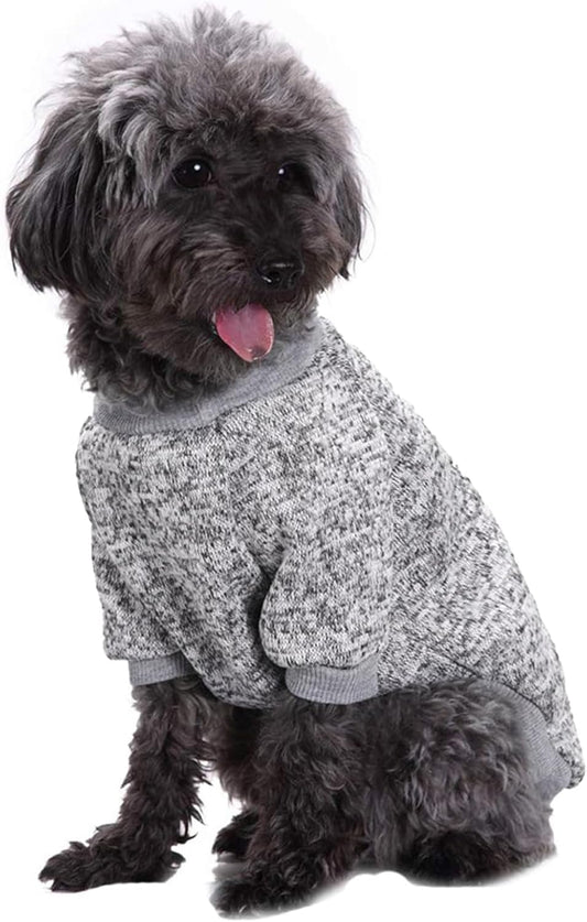 Jecikelon Dog Clothes Dogs Sweater Soft Puppies Clothing Winter Puppy Sweaters Warm Outfit for Dogs Small XXS XS Cat Apparel (X-Small, Grey)