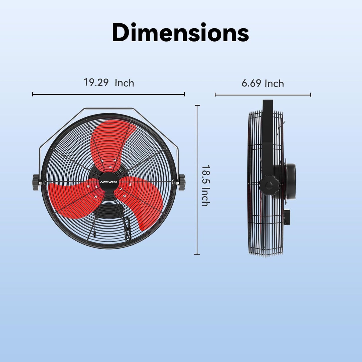 14 Inch Wall Fan Pro Series - Waterproof Motor High Velocity Wall Mount Fans for Commercial, Residential, Warehouse, Covered Patio, Shop, Garage, Barn, Gazebo 3 Speed 3000 CFM UL Safety Listed