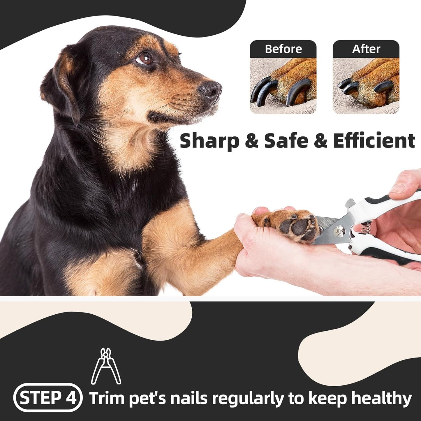 Dog Brush for Shedding, 7 PCS Dog Grooming Brush Kit, Undercoat Rake, Slicker Brush, Deshedding Comb, Bath Brush, Nail Clipper for Long & Short Haired Dogs & Cats, Black