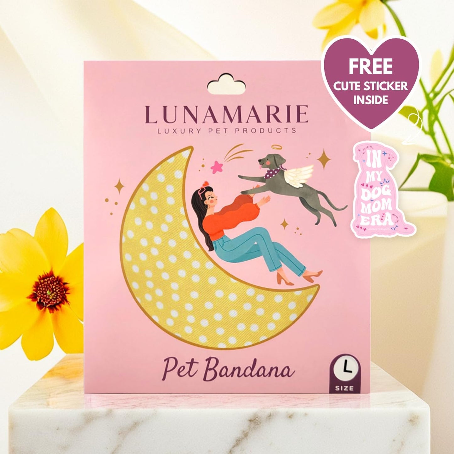 LunaMarie - Luxury Dog Bandanas - Puppy Bandanas Cat Accessories | Premium & Silky Fabric | 100% Handmade Quality | Custom Shape Dual Layered Reversible Small, Medium, Large Cat Scarf (Sophie, Small)