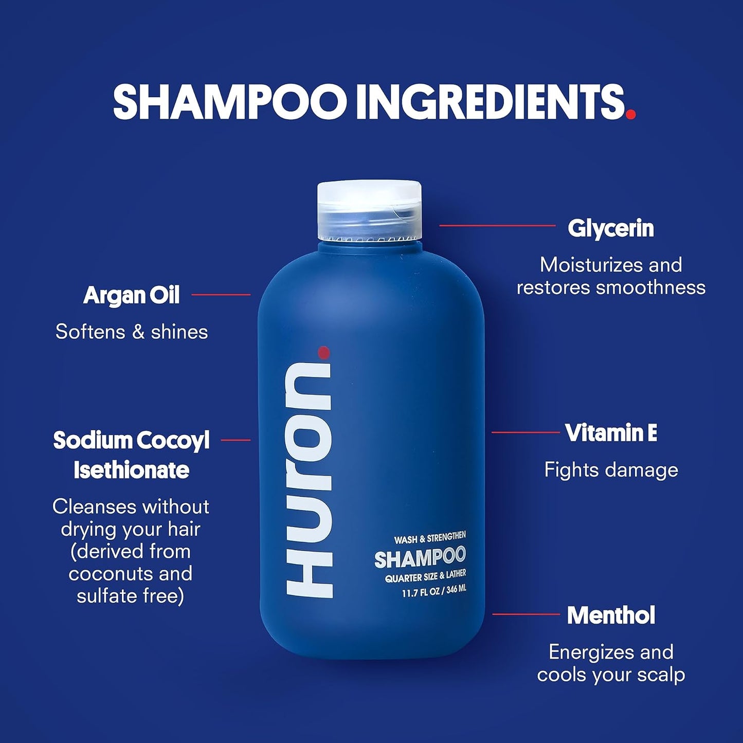 Huron Shower Kit - Shampoo, Conditioner, & Body Wash For Men - Sandalwood + Black Pepper Scent - Hydrating & Nourishing Men's Shampoo & Conditioner