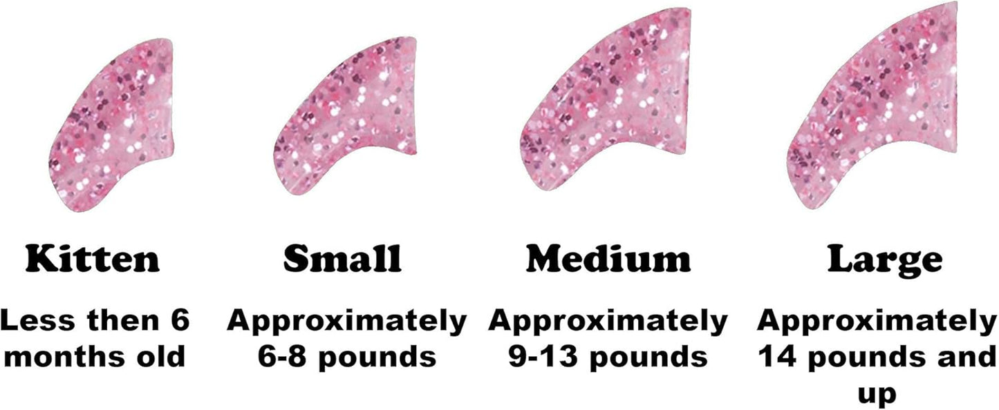 40 Pack Soft Nail Caps for Cat Claws Pink Glitter Small