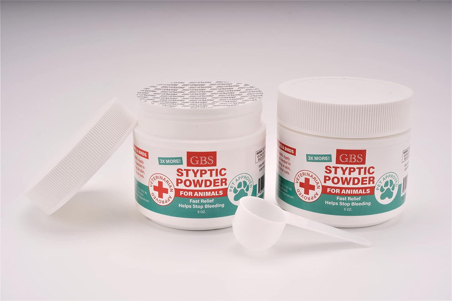 G.B.S 5 oz Styptic Powder for Dogs, Cats & Birds – Quick Blood Clotting for Nail Clipping, Minor Cuts, Tail Docking & Wing Clipping – Pet First Aid Hemostatic Powder with Sealed Top & Scoop (3)
