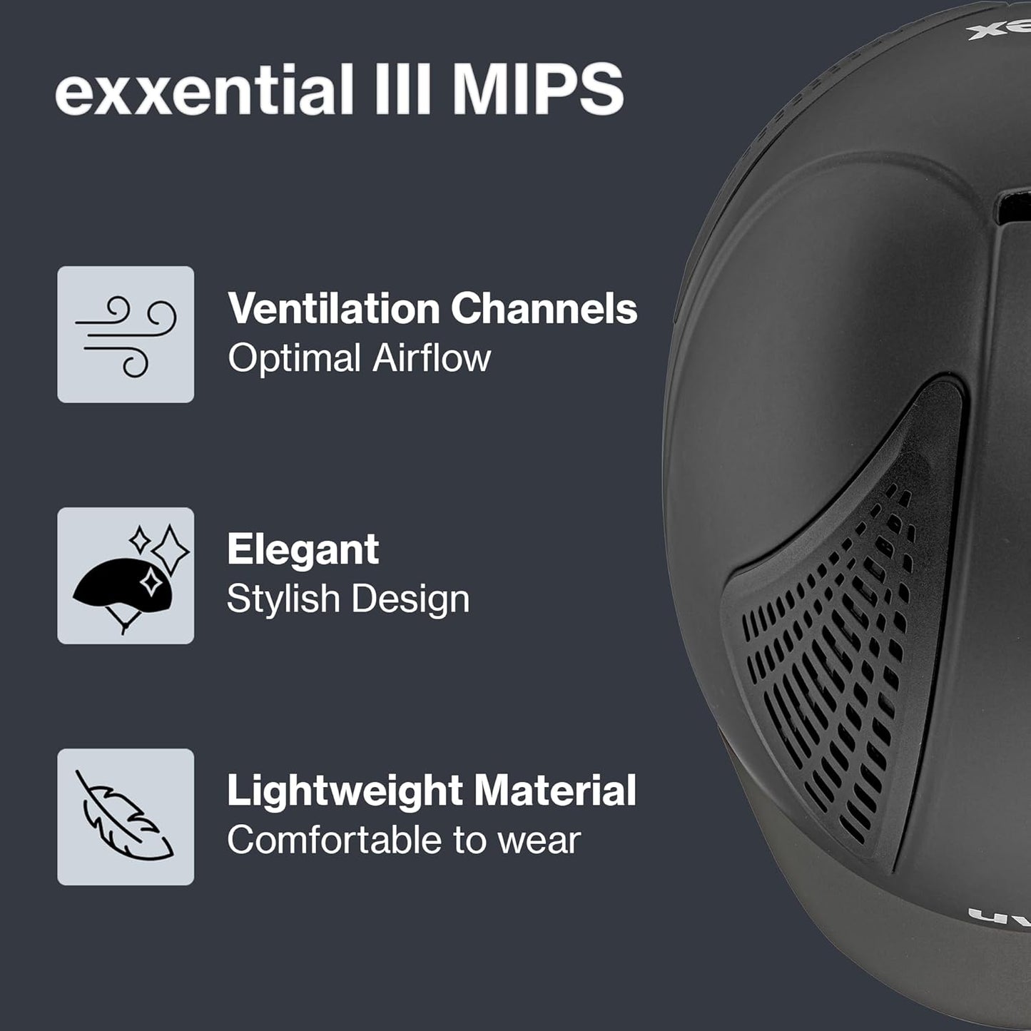uvex exxential III MIPS - Lightweight Unisex Riding Helmet - Individual Size Adjustment