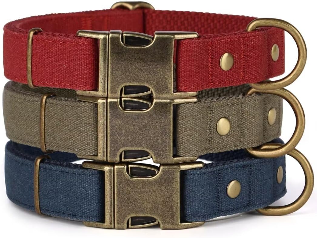 PET ARTIST Dog Collars for Medium Dogs, Soft Padded Premium Nylon Dog Collar with Quick Release Metal Buckle, Durable & Adjustable Pet Collars for Boy Gifts, Green, M (Fit 13-20")