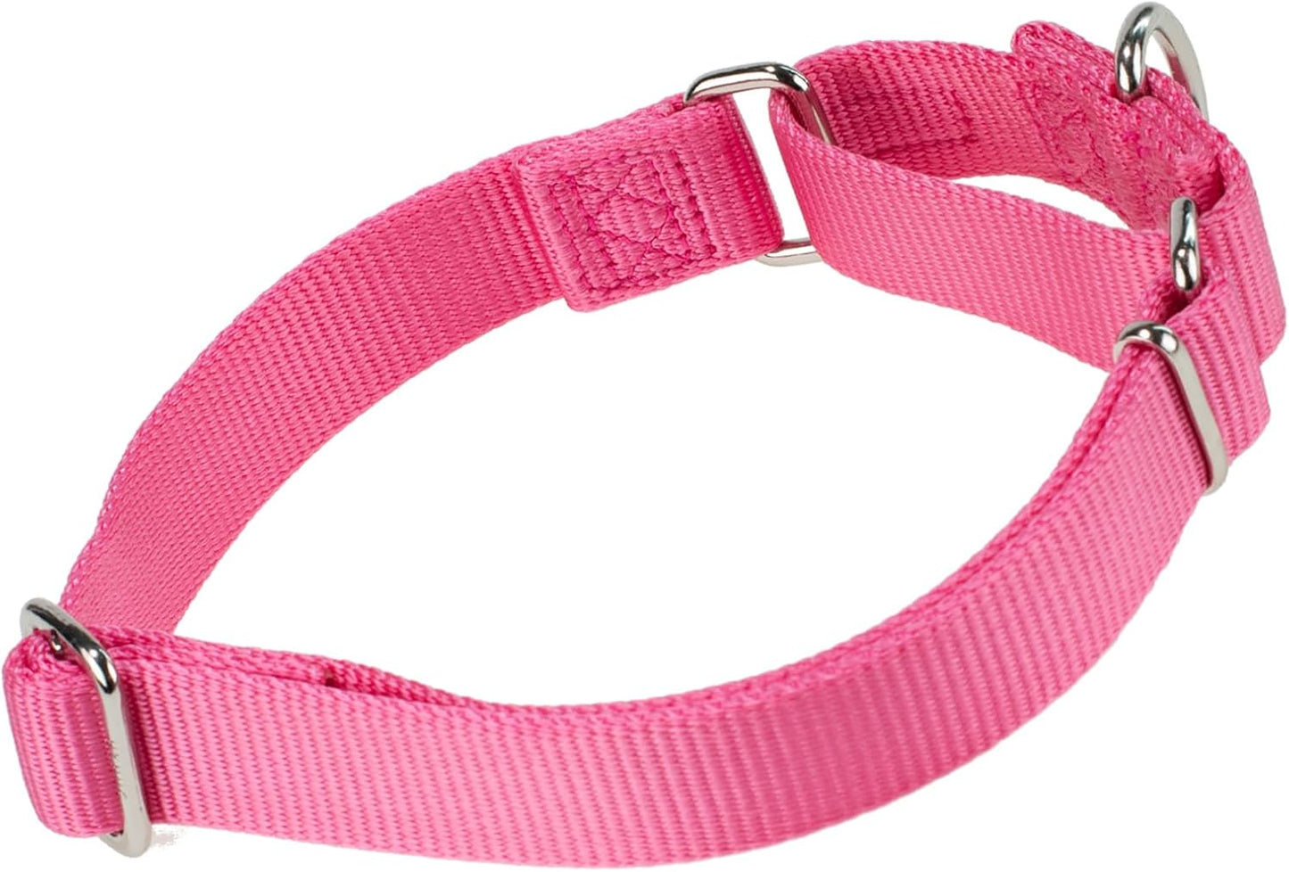 Hyhug Improved Design Nylon Webbing, Cold Water Washing Does Not Fade, Not Polluting Dog Hair, Wear Resistant and Not Prone to Fuzzing. No Slip Training Martingale Collar. (Candy Pink, Small)
